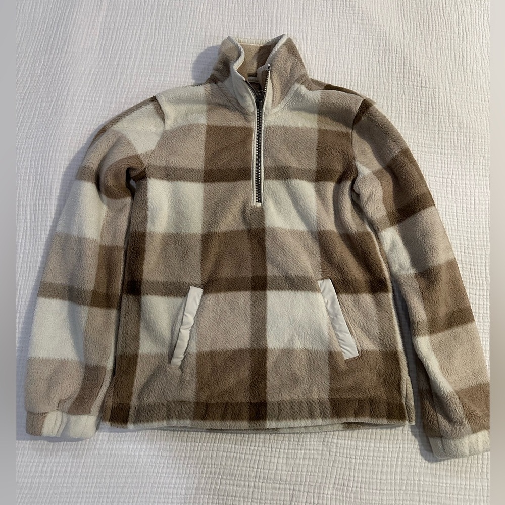 Abercrombie & Fitch Fleece Plaid Quarter Zip